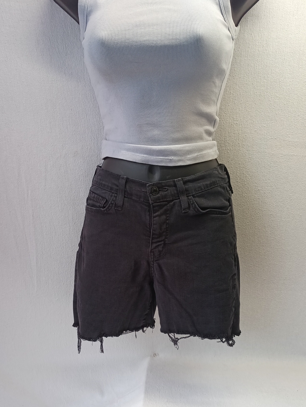 Flying Monkey Lightweight Black Frayed Hem Denim Shorts